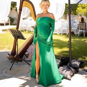 Beautiful dress with long gloves worn only once for my baby shower